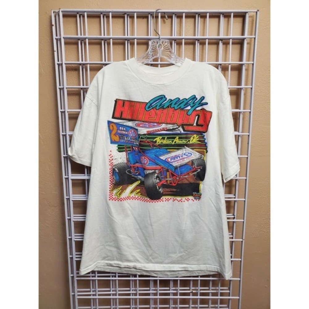 Vintage 90s Andy Hillenburg Broken Arrow racing Tee